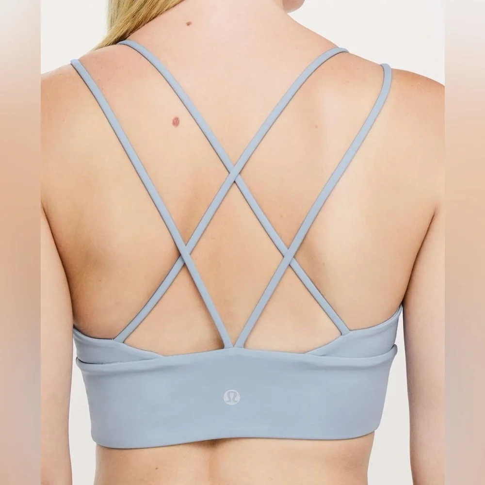 Lululemon Pushing Limits Bra- Color Concrete Blue (Size 4)